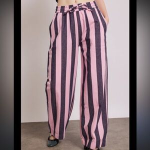 DAMSON MADDER rafe pants - pink navy stripe